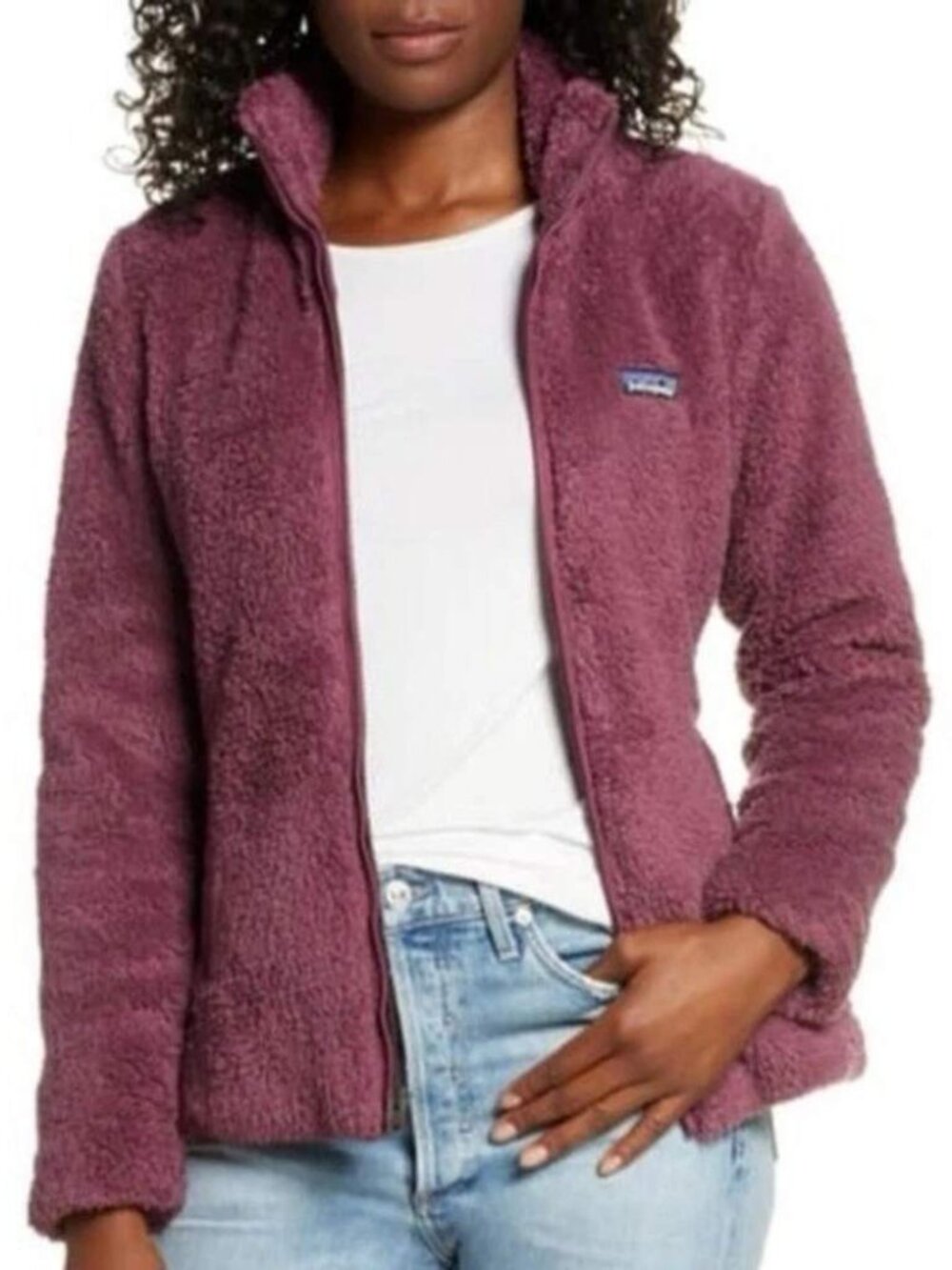 Patagonia W's Los Gatos Jacket Women's Sz XL Full Zip Purple High Pile Fleece